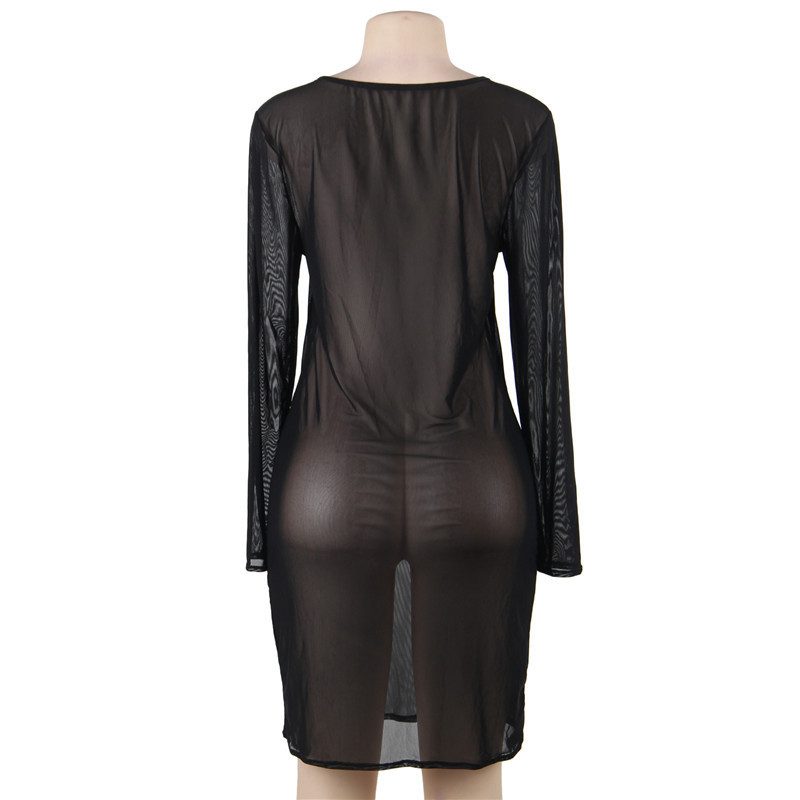 Cheap Plus Size Sexy Lingerie Mesh Dress