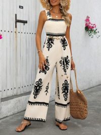Women's Summer Boho Wide-Leg Jumpsuit