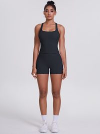 Brushed Outdoor Leisure Running Yoga Clothes Beauty Back Hip Raise Skinny Shorts Suit