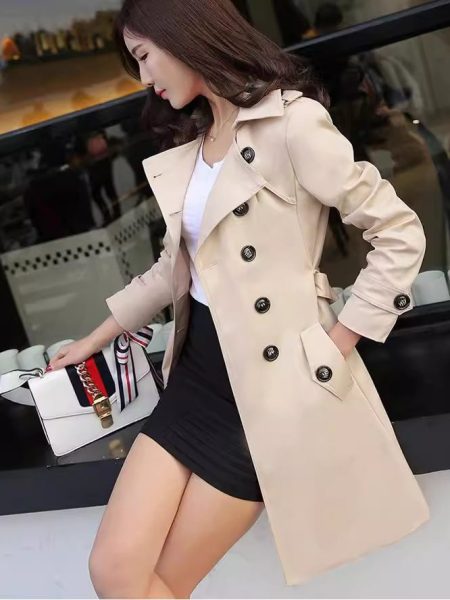 Women's Mid-Length Fashion Trench Coat
