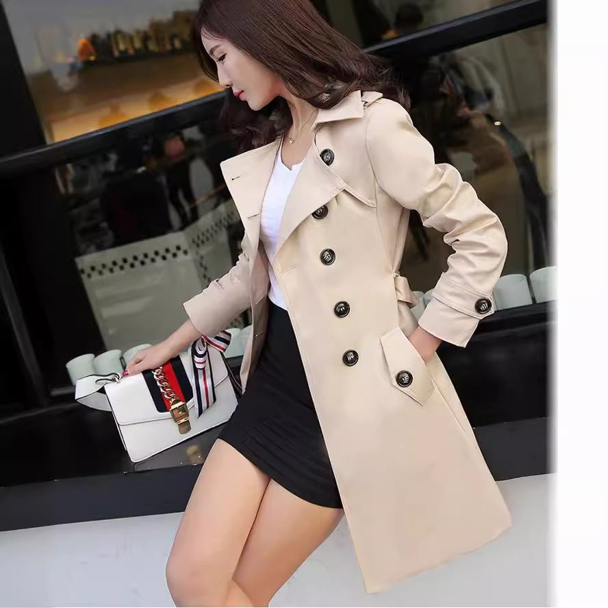 Women's Mid-Length Fashion Trench Coat