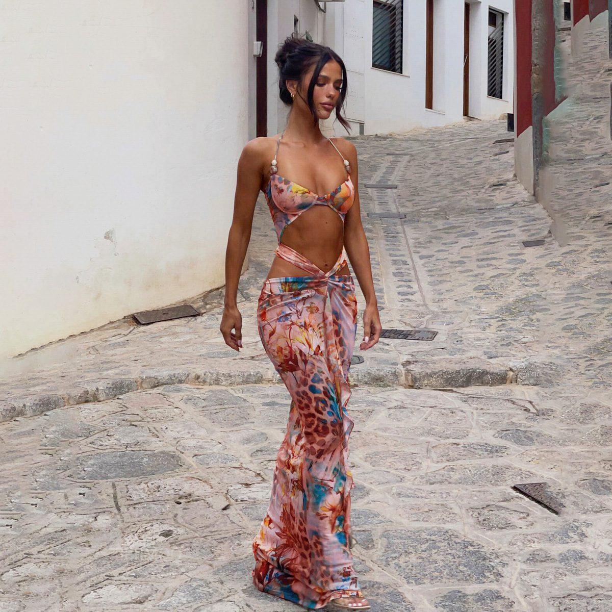 Sexy Bikini Printed Split Women's Swimsuit Swimsuit Female Dress