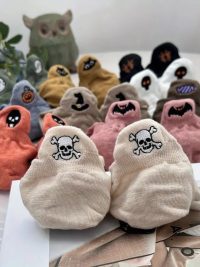 Halloween Pumpkin Pattern Cute Funny Embroidered Low Cut Socks