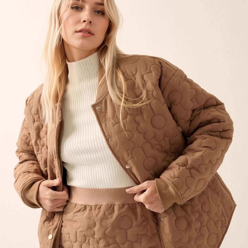 Buy Women's Clothing Online | Buy Trending Dresses for Women Fashion Flower Silk Line Cotton Jacket Temperament Wild Coat