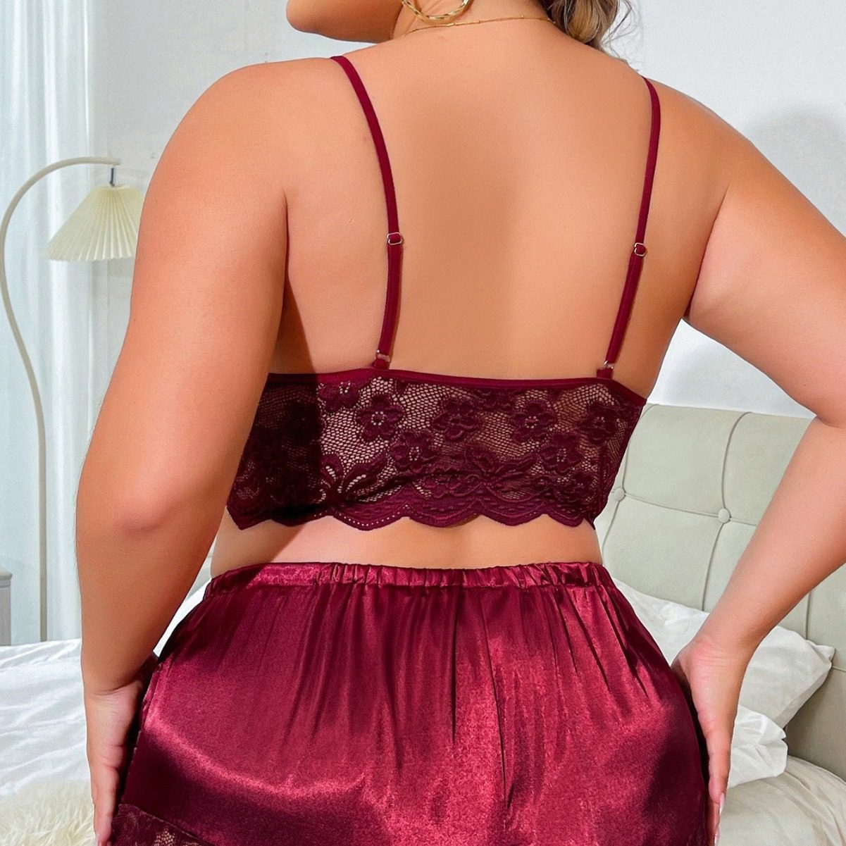 Women's Season Lace Strap Plus Size Two-piece Suit Underwear