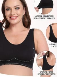 3-Pack Sports Bras For Women, Padded Strappy Racerback Push Up Open Back Medium Support Sports Yoga