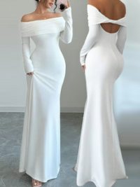 Women's  Off-shoulder Fashion Slim Temperament Sexy Sheath Dress