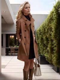 Women's Korean-style Slim-fit Long Double-faced Woolen Goods Woolen Coat