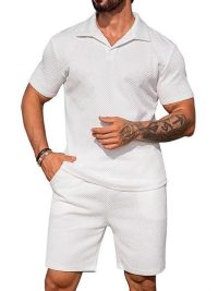 Men's Casual Solid Color Polo Short Oversleeves