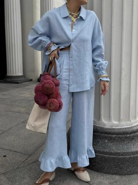 Loose Shirt And Trousers Two-piece Set