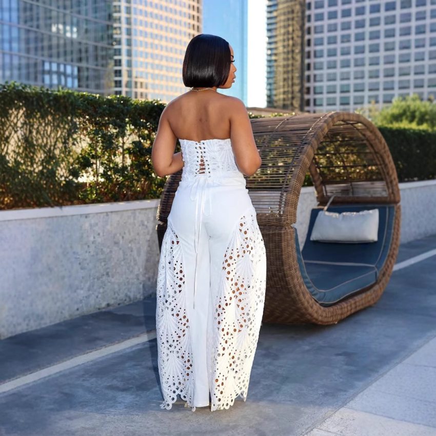 New Fashion European And American Style Women's Suit Lace Tube Top Two-piece Set