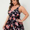 Plus Size One-piece Mesh Skirt Printed Backless Sexy Swimsuit Women's One-piece
