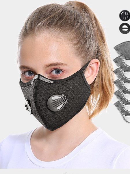 Sport Mask Cycling Face Mask Activated Carbon Filter Breathing Valves With Filter