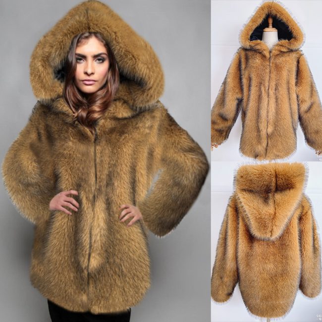 Loose Trendy Mid-length Fur Coat