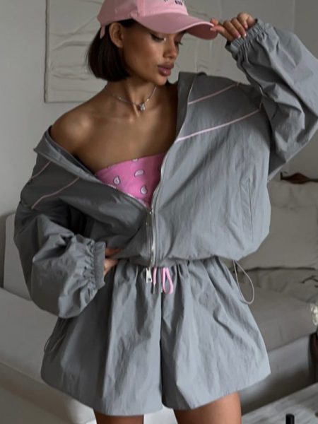 Cardigan Coat Tether Wide Leg Shorts