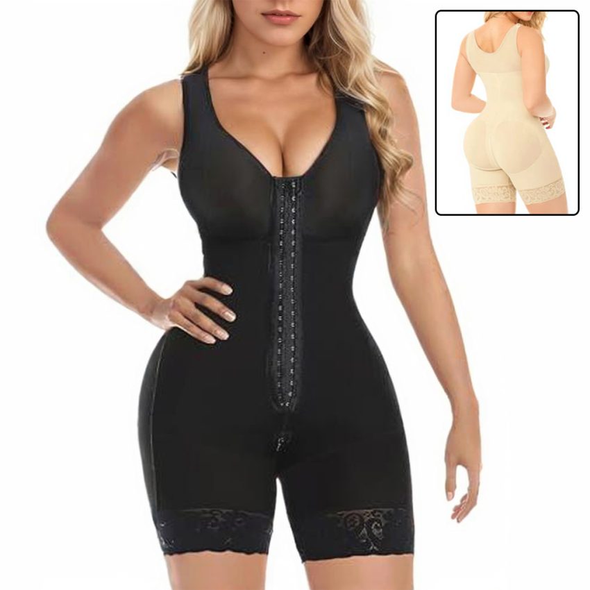 Shapewear Jumpsuit For Women Tummy Control Post Surgery Full Body Shaper Butt Lifter With Zipper Crotch