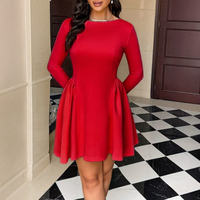 European And American Style Long Sleeve Dress Women's Clothing