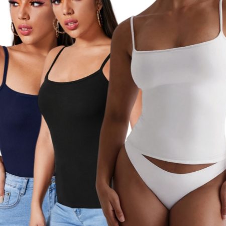 3PCS Solid Color Halter Top For Women