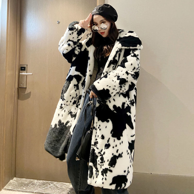 Cow Pattern Winter Coat for Women