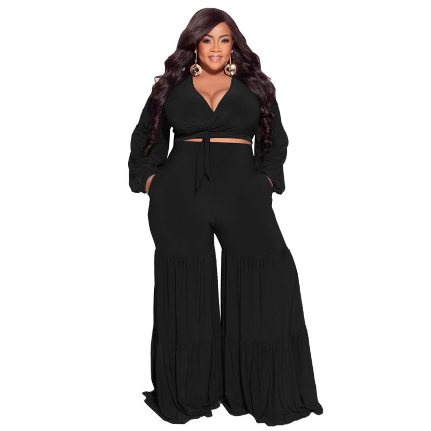 Long Sleeve Stitching Straight-leg Pants Casual Suit