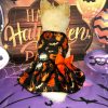 Halloween Small Dog Clothes Pet Dress Pumpkin Print Dress