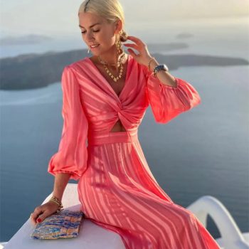 Ladies' Fashionable Loose Puffed-sleeve Dress