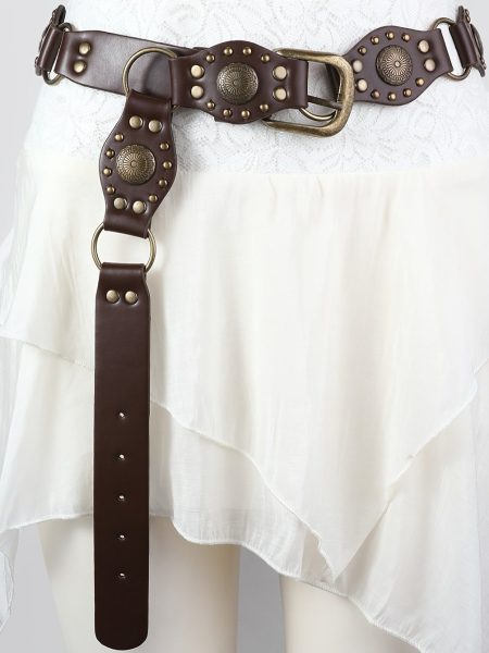 Retro American Hot Girl Rivet Belt Personality Trendy Punk Metal Buckle Waist Belt