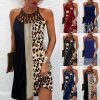 Fashion Print Dress Casual Halterneck Dresses For Women Summer Clothes
