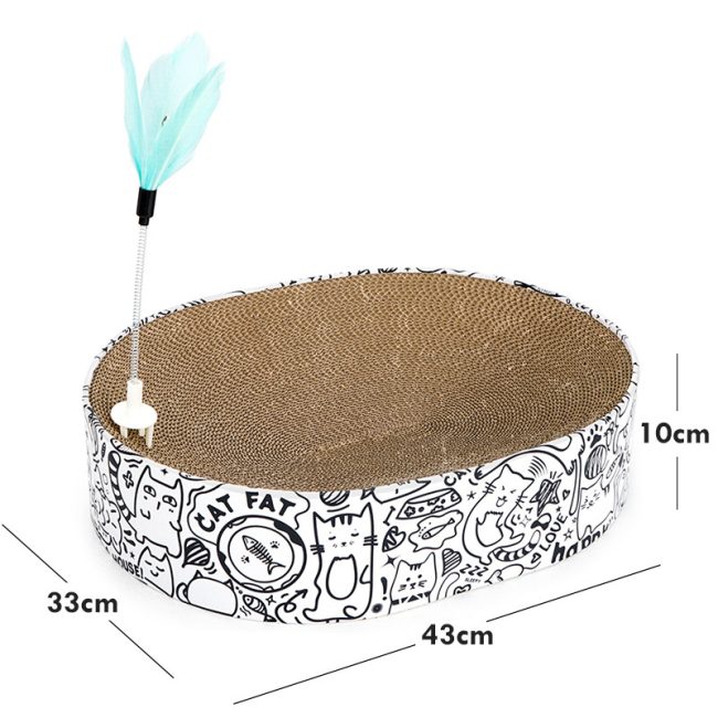 Oval Cat Scratch Board Nest Corrugated Paper Cat Scratch Toy