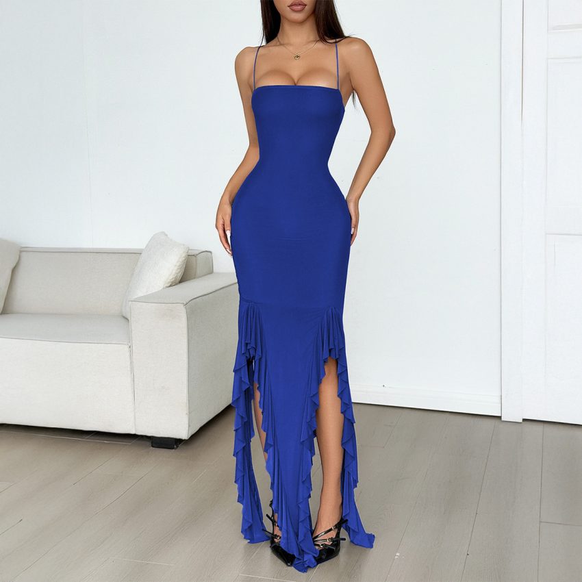 European And American Y2g Sexy Little Suspenders Lace Maxi Dress