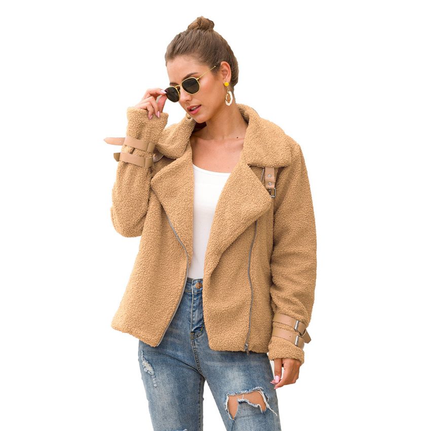 Composite fur biker jacket