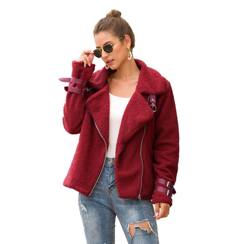 Composite fur biker jacket
