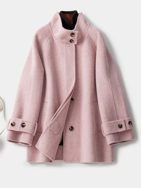 Double-sided Cashmere Women's Mid-length Waist Slimming Woolen Coat