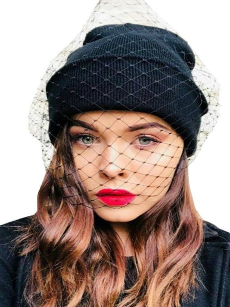 Veil knitted hat warm woolen hat