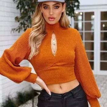 Lantern sleeve sweater