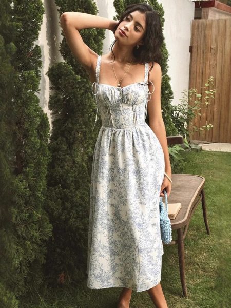 Women's Fashion Personalized Bow Seaside Sling Dress