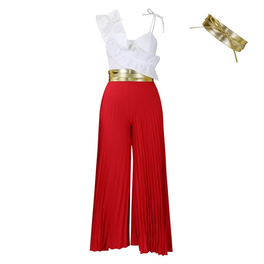 Top Wide Leg Pants Fashion Suit