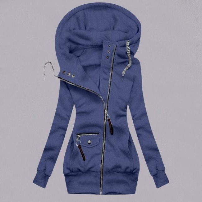 Winter Stitching Hooded Slim Coat