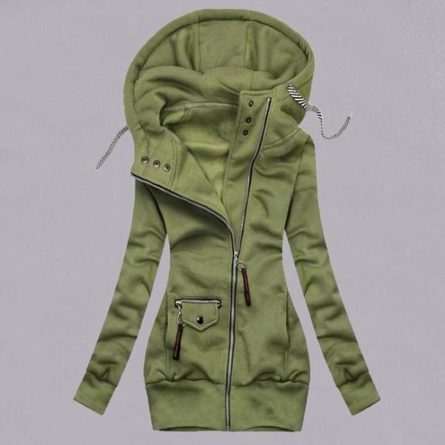 Winter Stitching Hooded Slim Coat