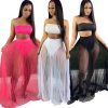 Sexy Three-Piece Breast-Wrapped Mesh Skirt