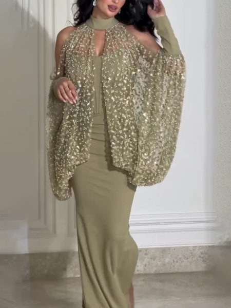 Halter -Neck Sequin Bodycon Dress