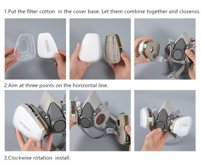 15 In1 Half Face Gas Mask Facepiece Spray Painting Respirator Reusable Safety Suit For 6200 With Filter Chemical And Other Work Protection