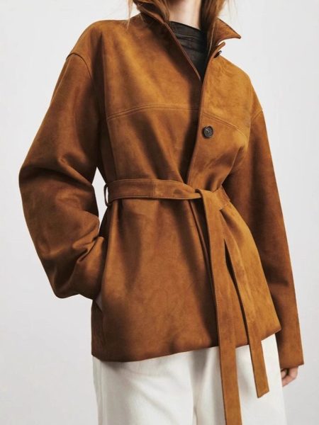 French Elegant Retro Peter Pan Collar Belt Mid-length Cashmere Coat