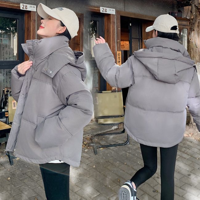 Korean Style Loose Short Cotton-Padded Down Jacket