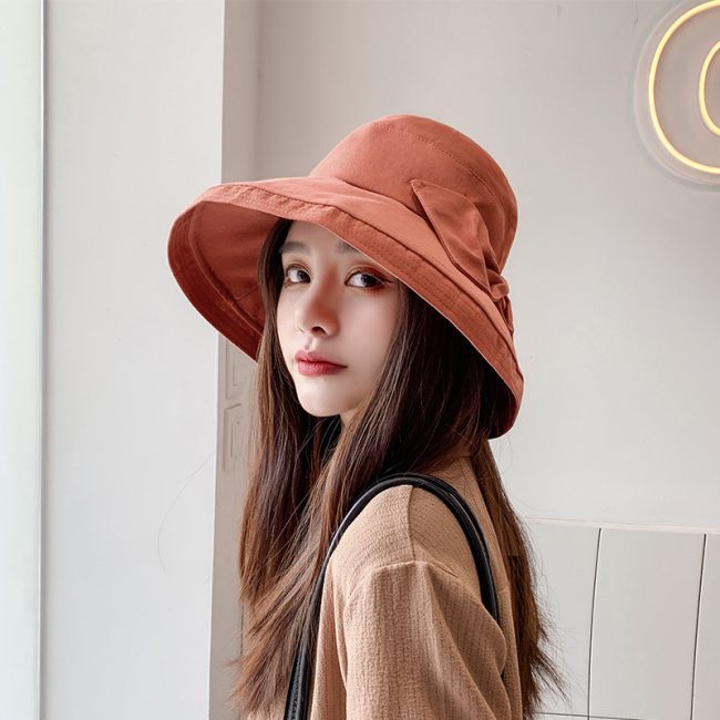 Women's Sunshade Summer Large Brim Bow Basin Hat