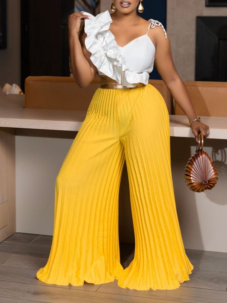 Top Wide Leg Pants Fashion Suit