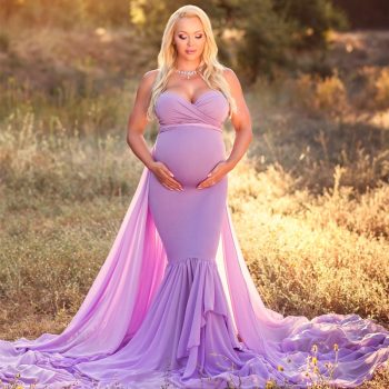 Pregnant Women Fashion Dress Trailing Large Skirt