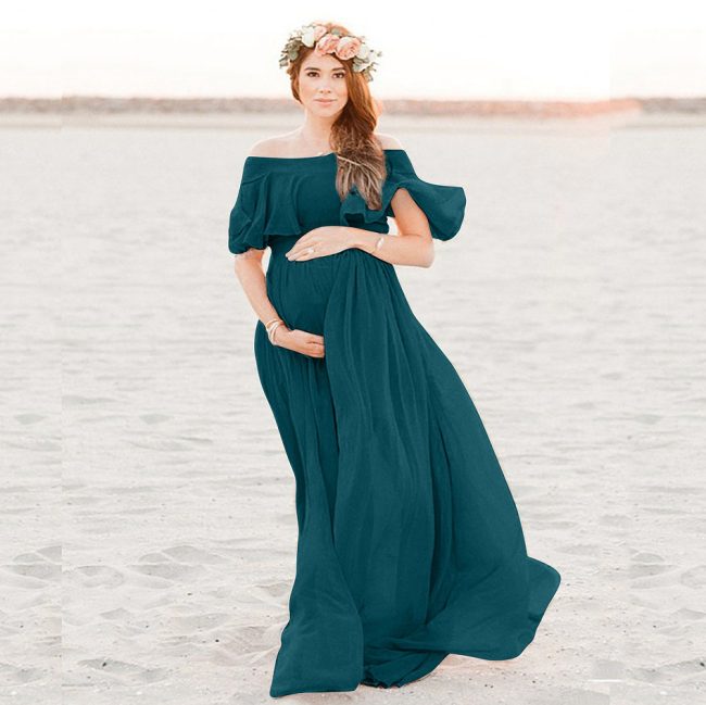 Loose Trailing Off-shoulder Pregnant Women Dress