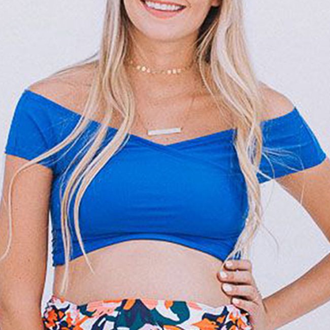 Printed pregnant women split swimsuit