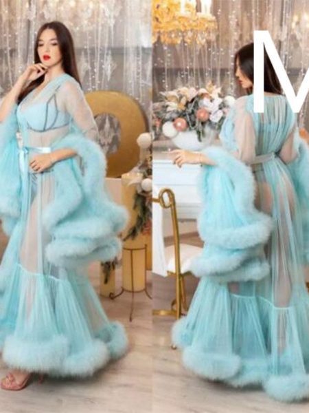 Long Tulle Robe For Pregnant Women